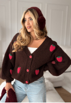 Zapinany kardigan Berry Lover czekoladowy