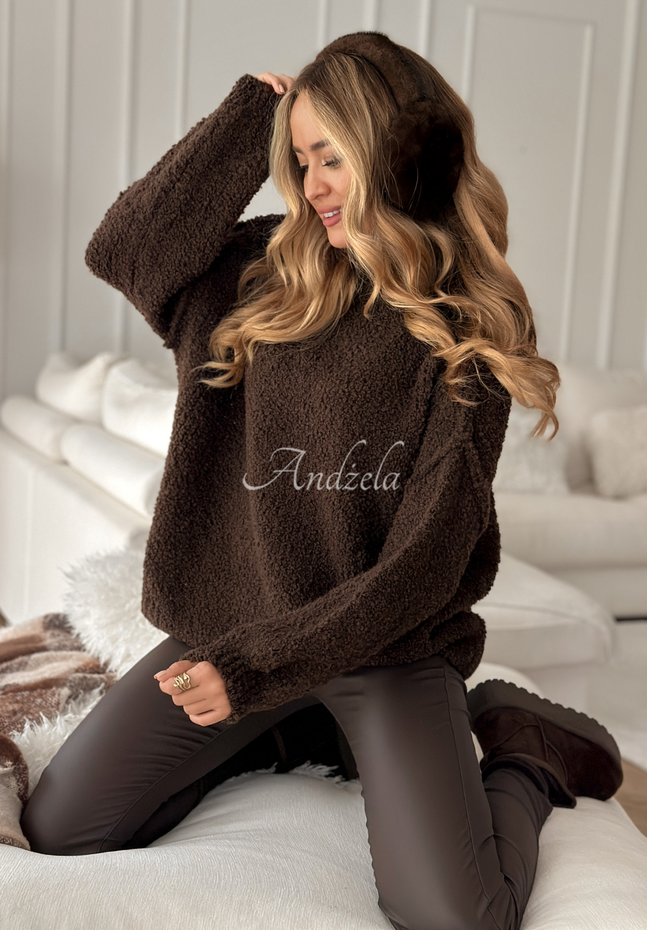 Comfy And Fluffy chocolate wool and alpaca sweater