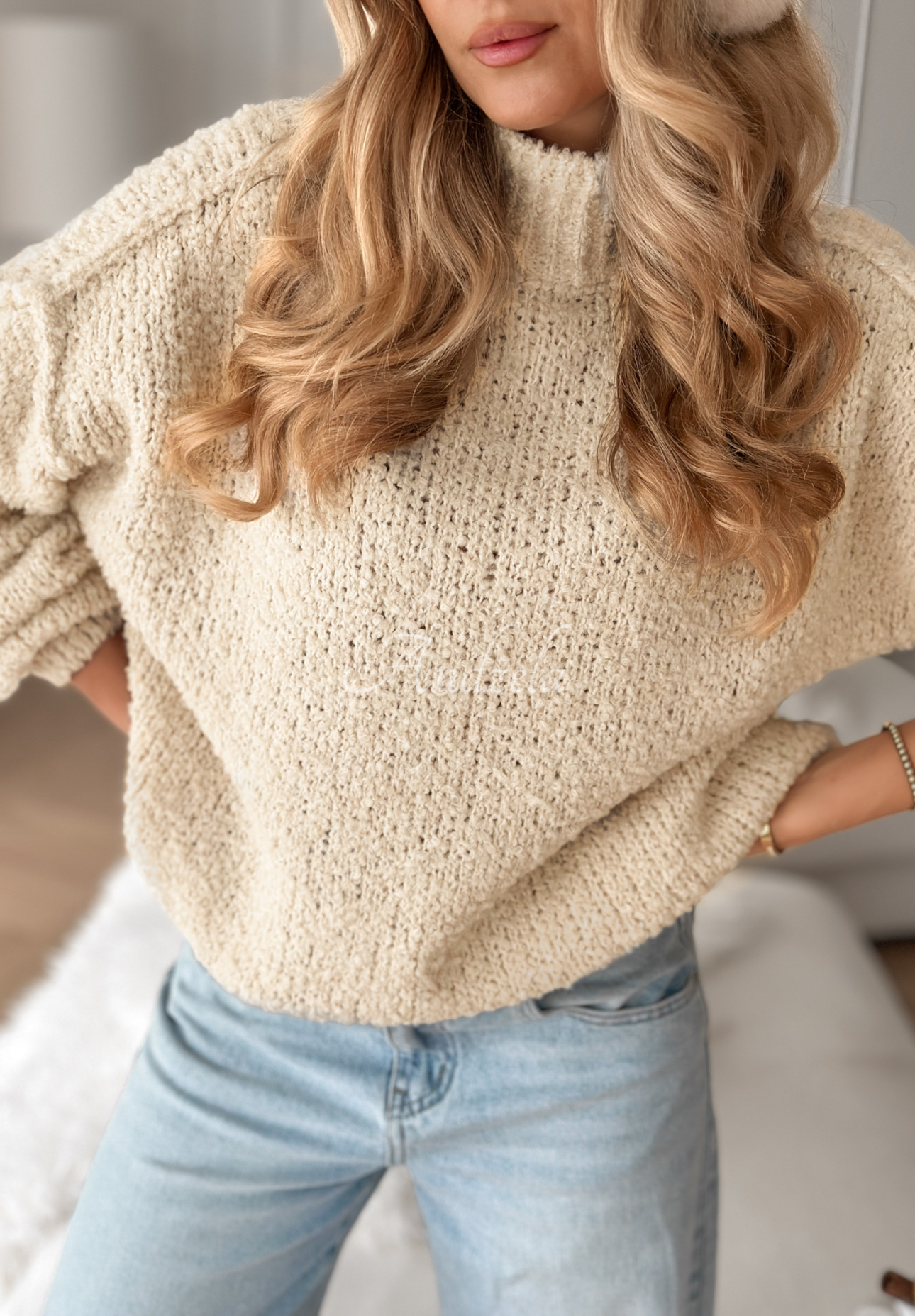 Comfy And Fluffy beige wool and alpaca sweater
