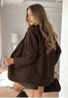 Zamszowa marynarka Am I Wrong czekoladowa