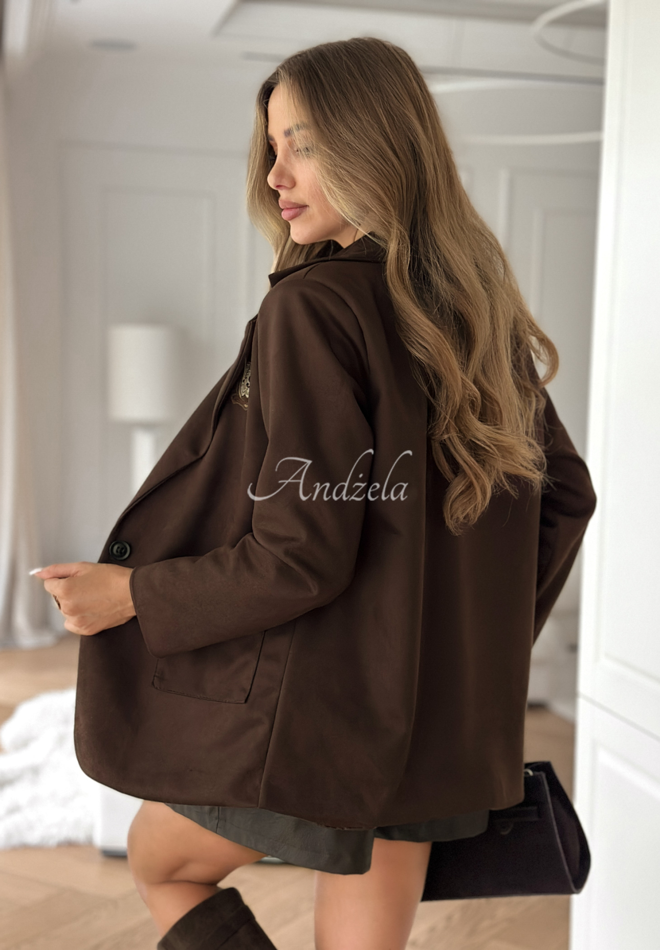 Suede jacket Am I Wrong chocolate.