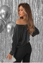 Błyszcząca sukienka oversize Hot Topic srebrna