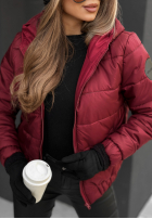 Pikowana kurtka bomberka z kapturem Just to Know burgundowa II