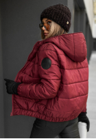 Pikowana kurtka bomberka z kapturem Just to Know burgundowa II