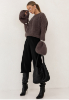 Moherowy sweter z szerokimi rękawami Cocomore Cloudly mokka