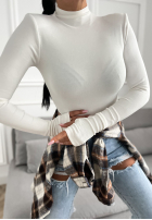 Bluzka longsleeve z półgolfem First Of All ecru