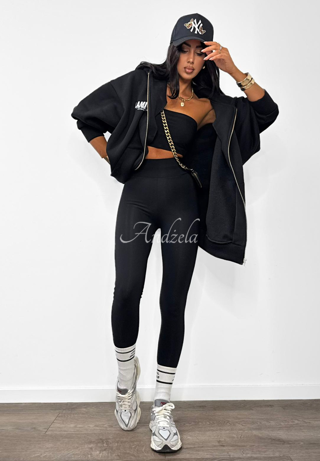 Wiskozowe legginsy narciarki z zapiętkami La Milla Just Waiting czarne