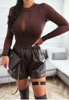 Wiskozowa bluzka z siateczką All Good Things czekoladowa