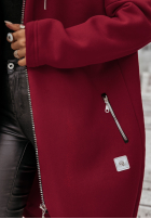 Długa bluza z kapturem Peaceful Mind burgundowa