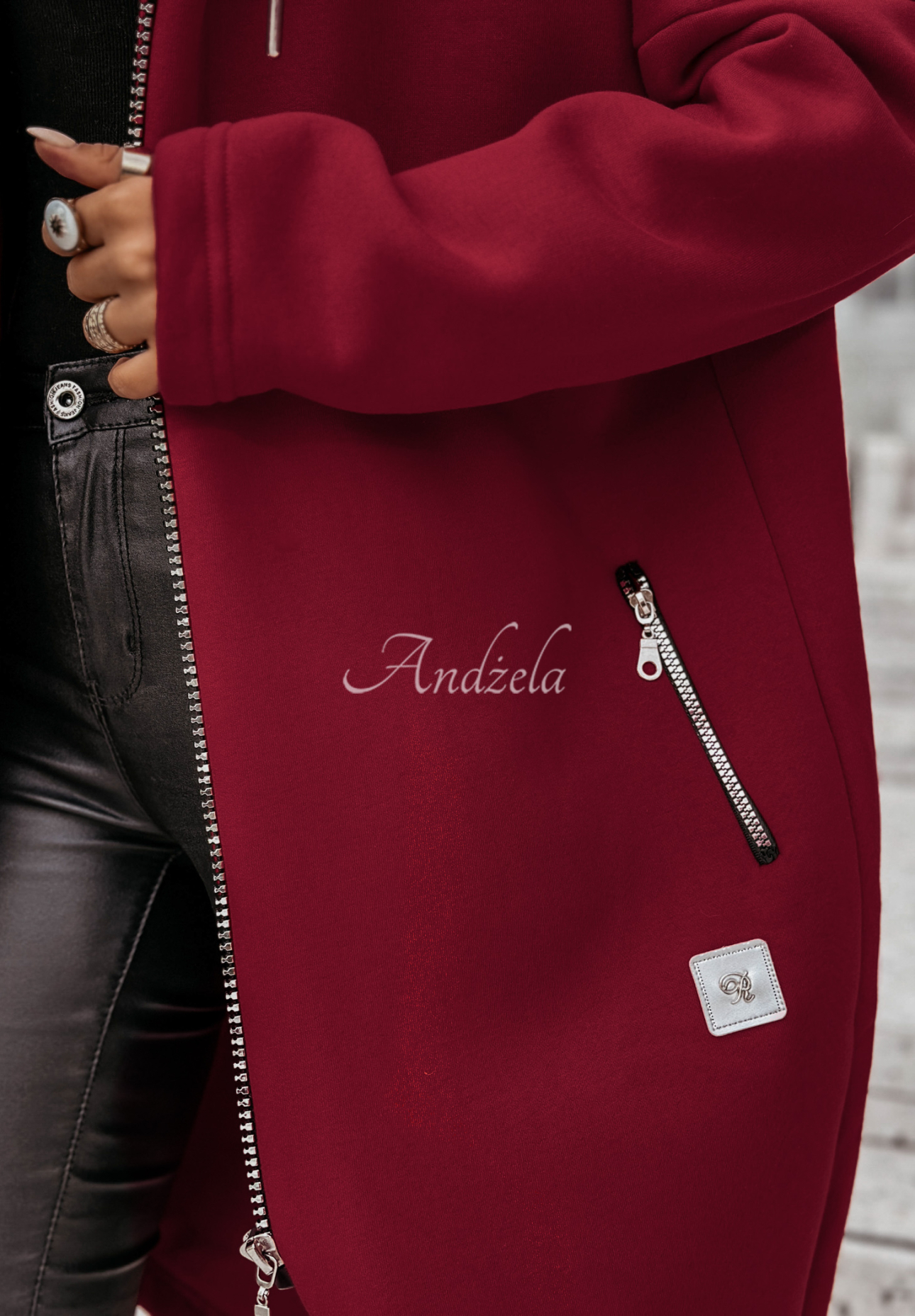 Peaceful Mind burgundy long hoodie