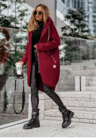 Długa bluza z kapturem Peaceful Mind burgundowa