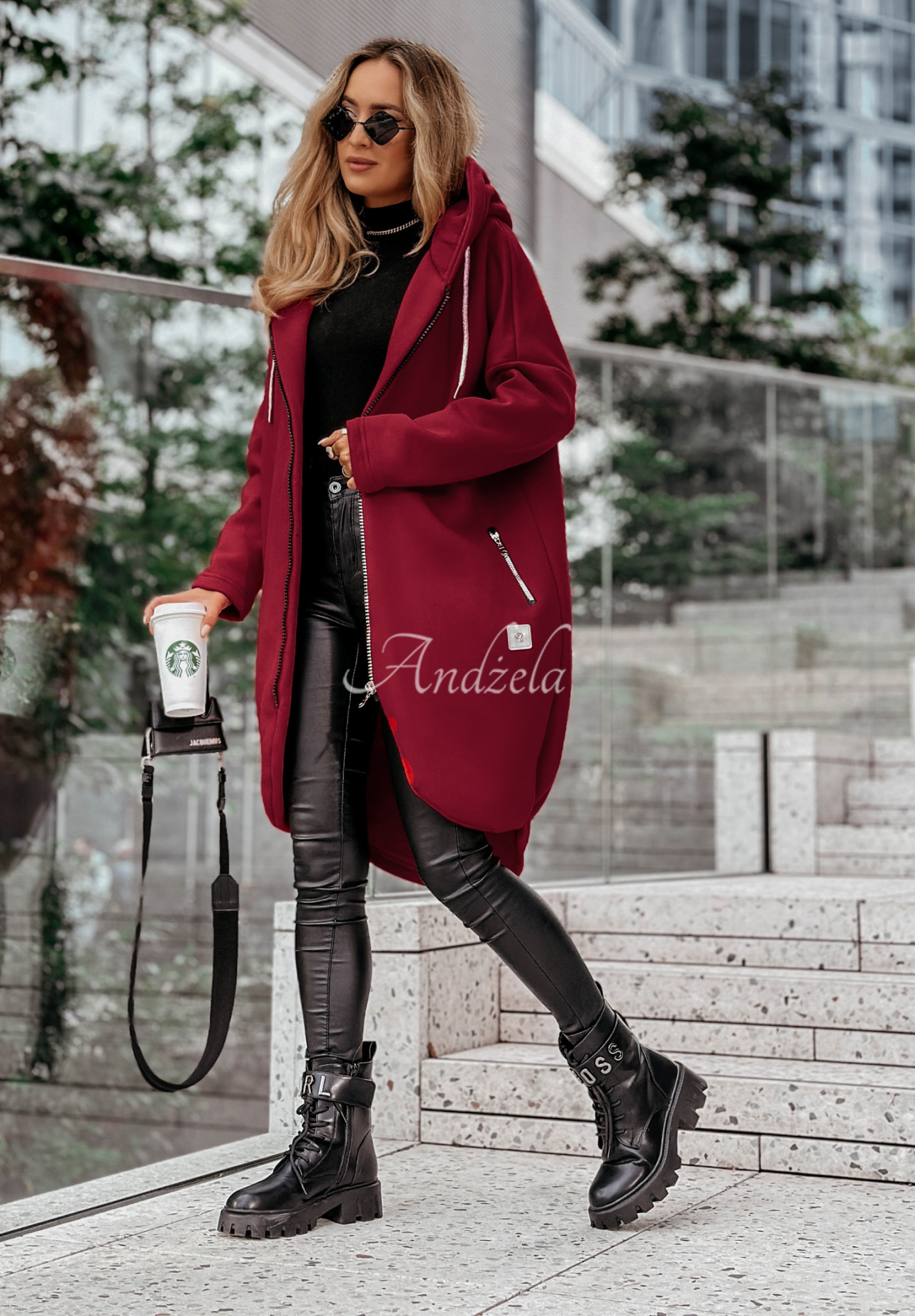 Peaceful Mind burgundy long hoodie