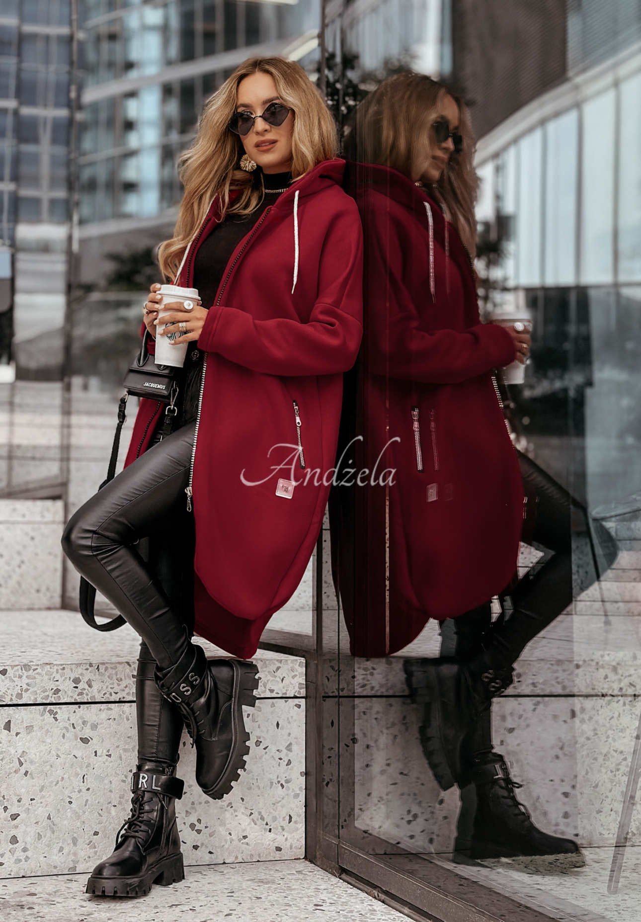 Peaceful Mind burgundy long hoodie