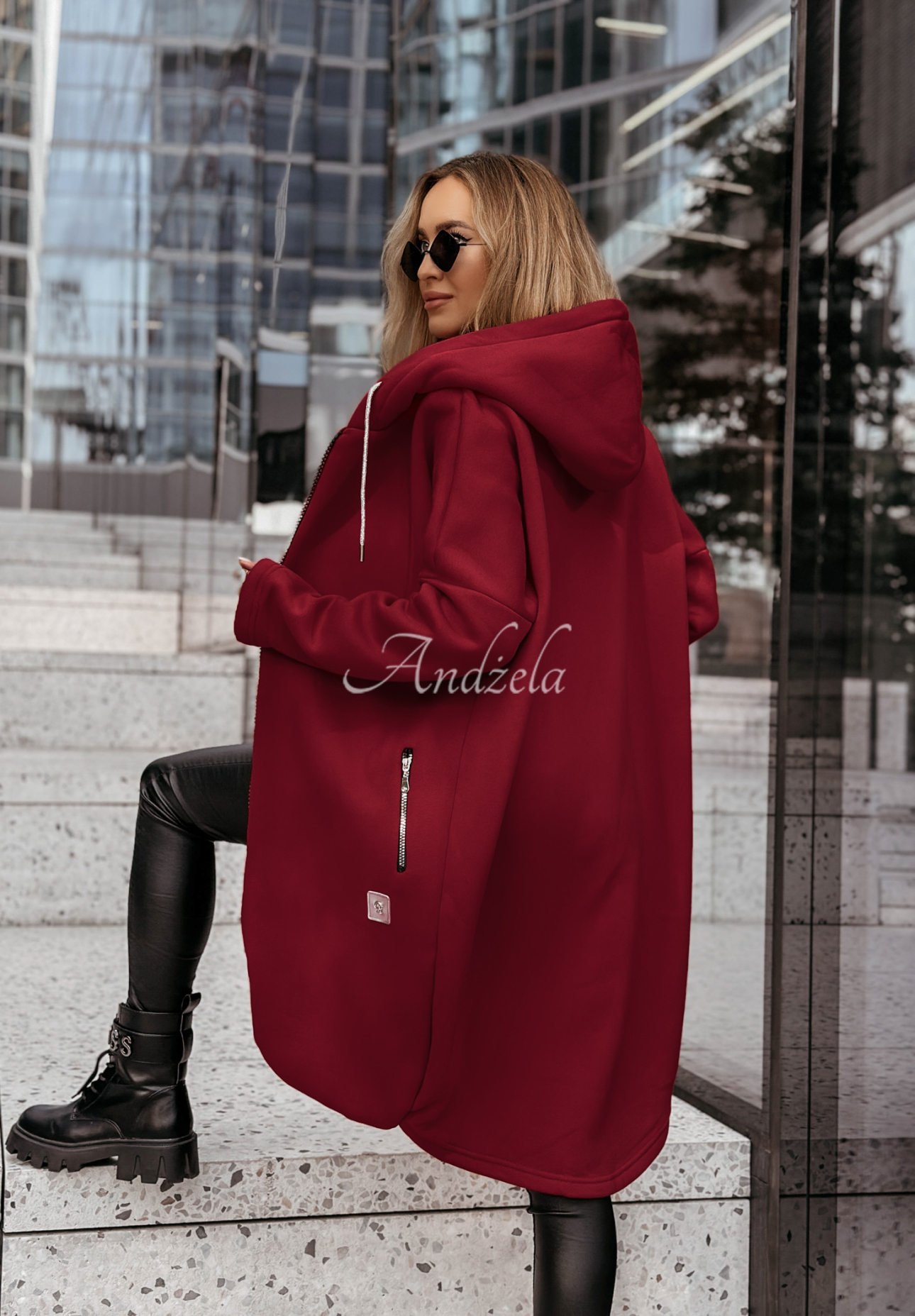 Peaceful Mind burgundy long hoodie