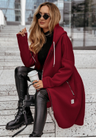 Długa bluza z kapturem Peaceful Mind burgundowa