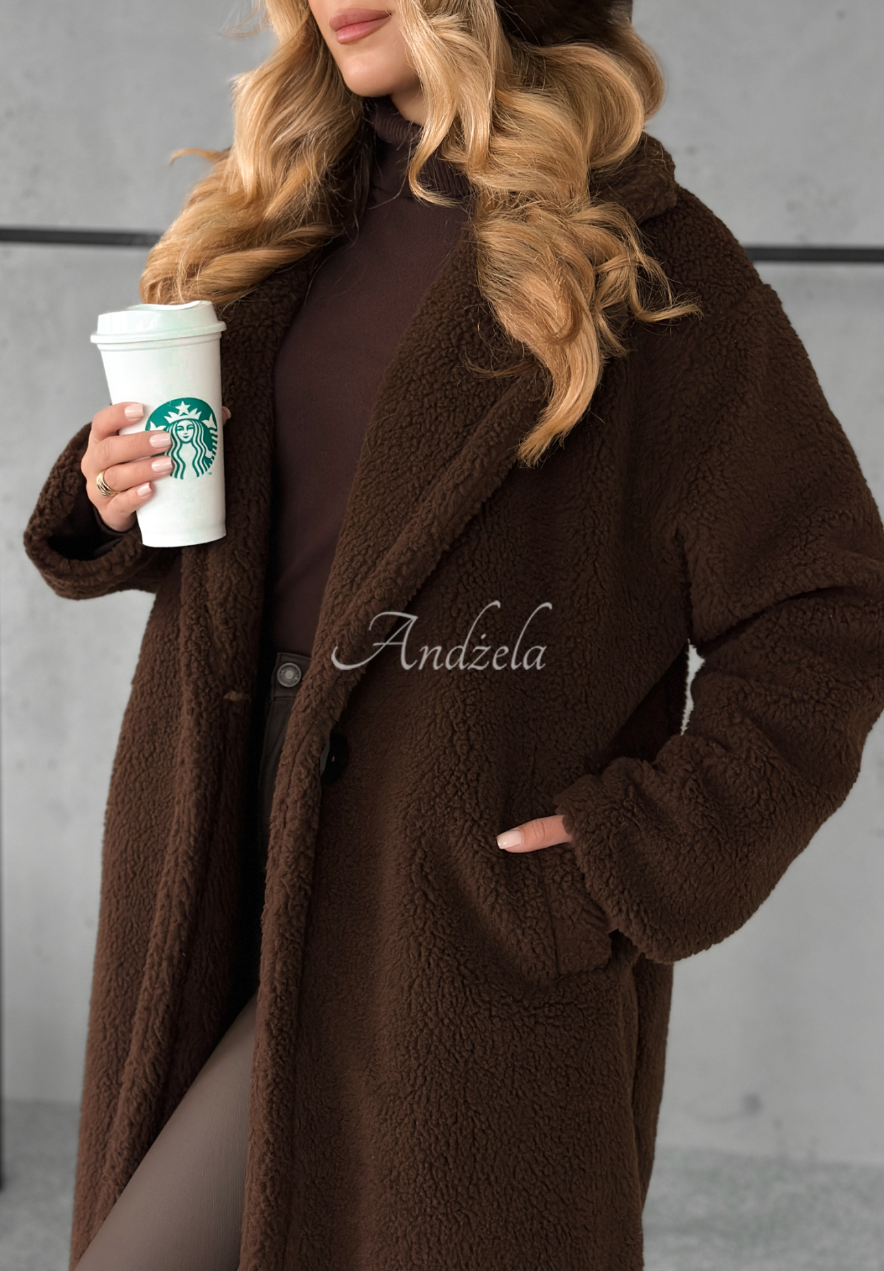 Long sheepskin coat Arctic chocolate