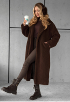 Długi płaszcz kożuszek Arctic czekoladowy