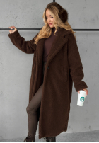 Długi płaszcz kożuszek Arctic czekoladowy