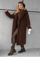 Długi płaszcz kożuszek Arctic czekoladowy