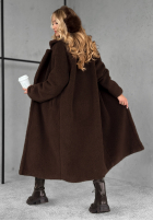 Długi płaszcz kożuszek Arctic czekoladowy