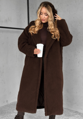 Long sheepskin coat Arctic chocolate