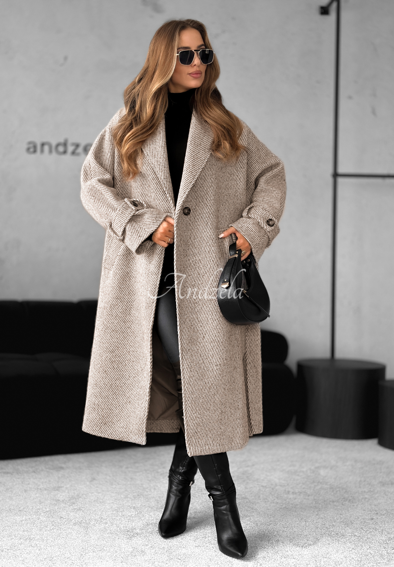 Long coat with belt Cocomore Deep Breath camel
