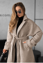 Długi płaszcz z paskiem Cocomore Deep Breath camelowy