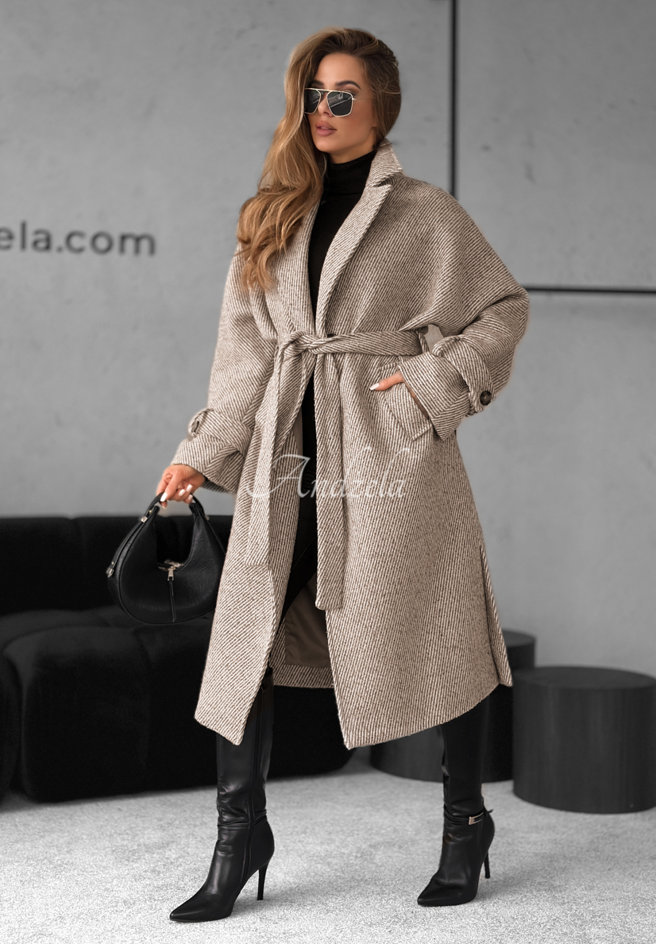 Long coat with belt Cocomore Deep Breath camel