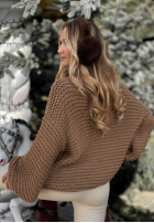 Pleciony sweter z wełną Winter Is In The Air mokka