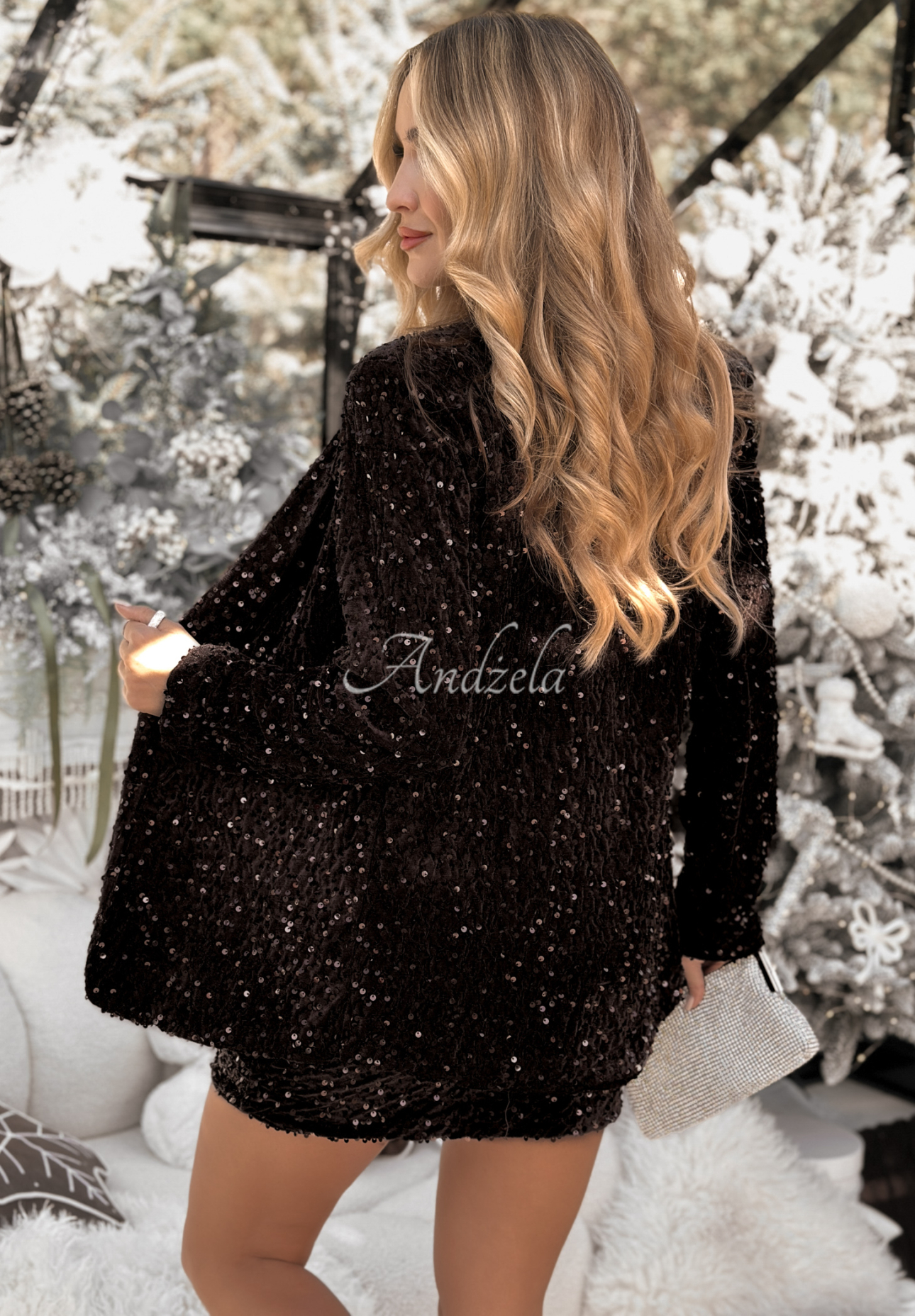 Sequin mini Christmas Wrapping chocolate skirt