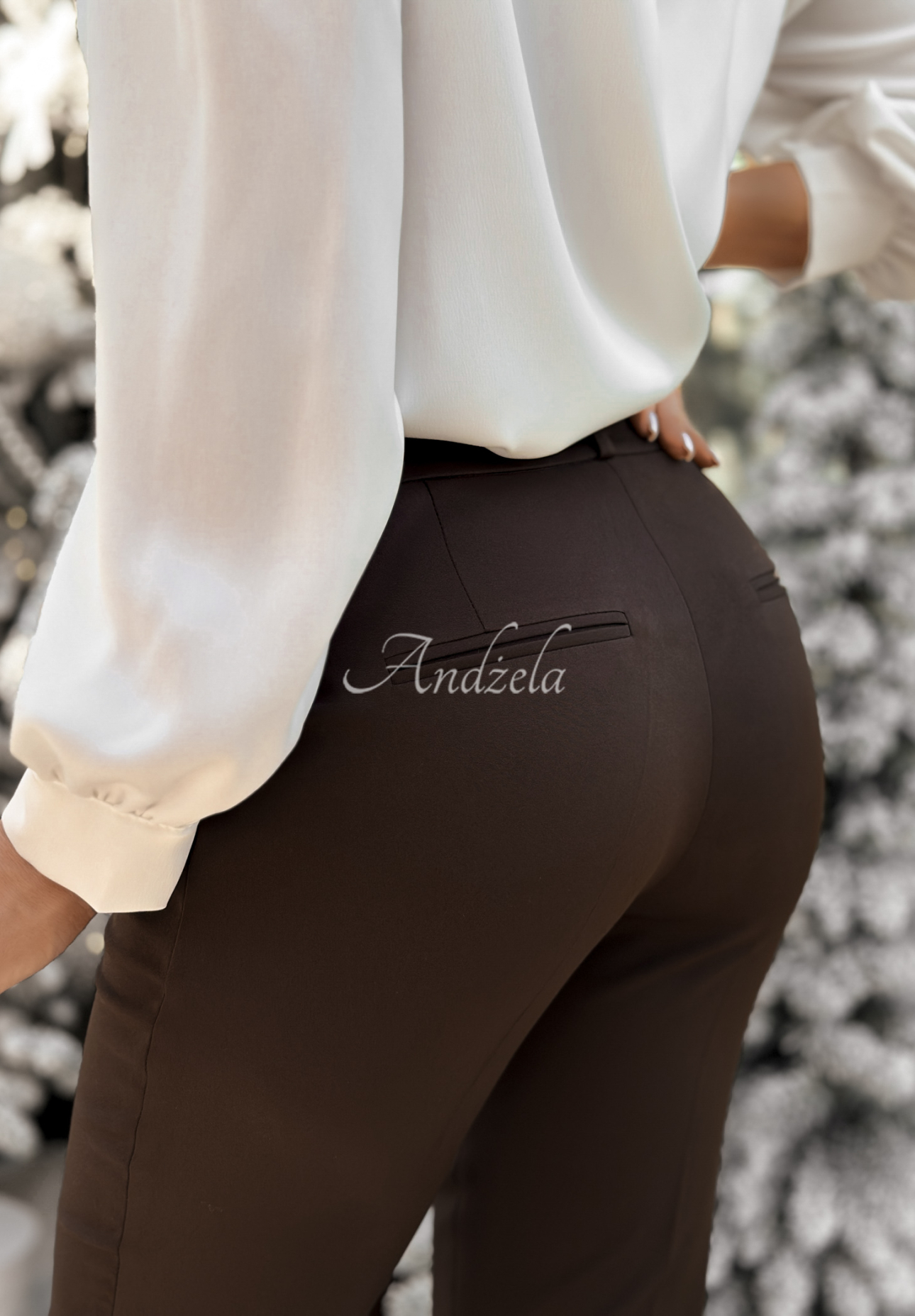 Elegant viscose viscose cigarette pants Grand Celebration chocolate