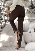 Eleganckie spodnie cygaretki Grand Celebration czekoladowe