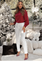 Eleganckie spodnie cygaretki Grand Celebration ecru