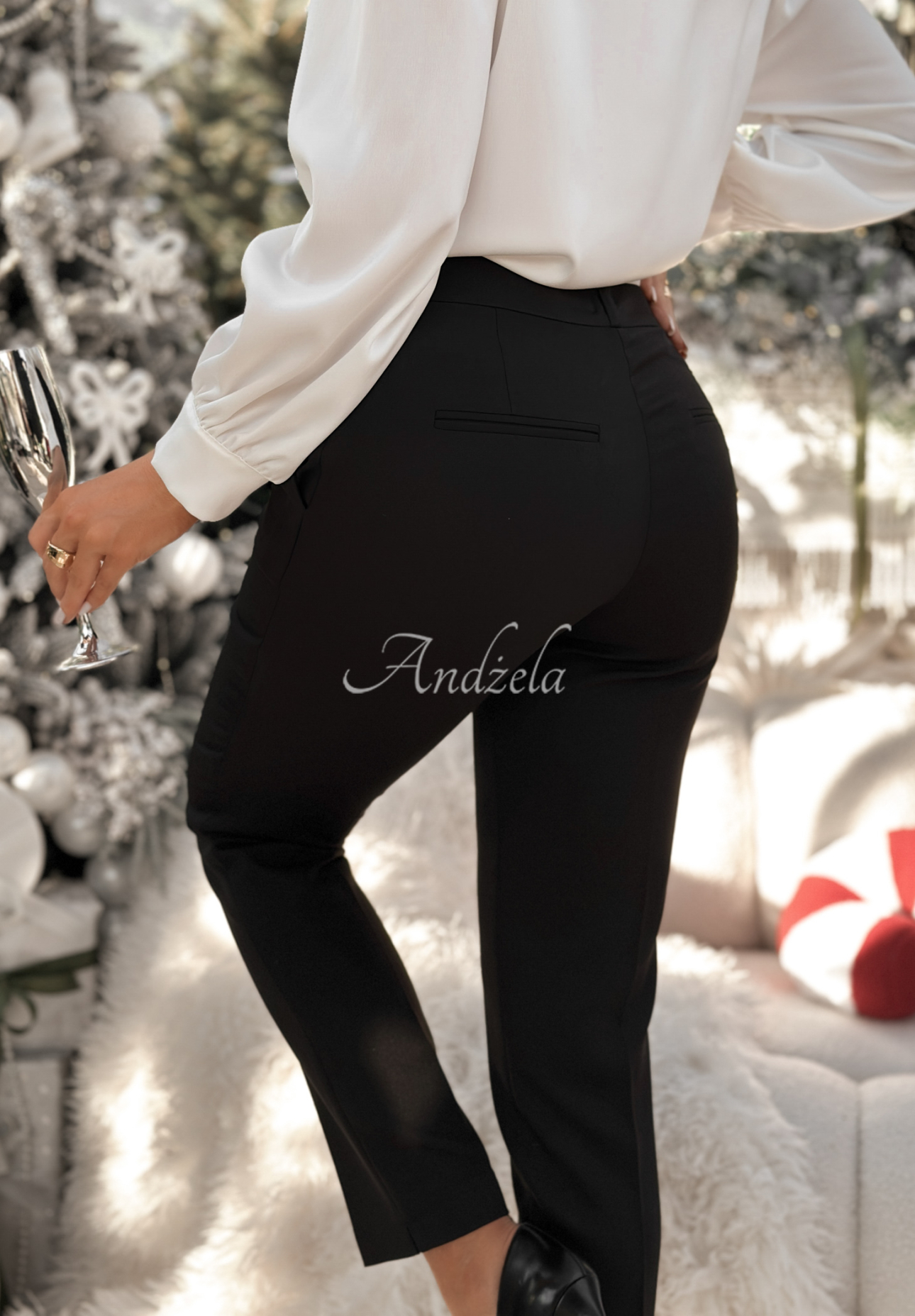Elegant viscose cigarette pants Grand Celebration black