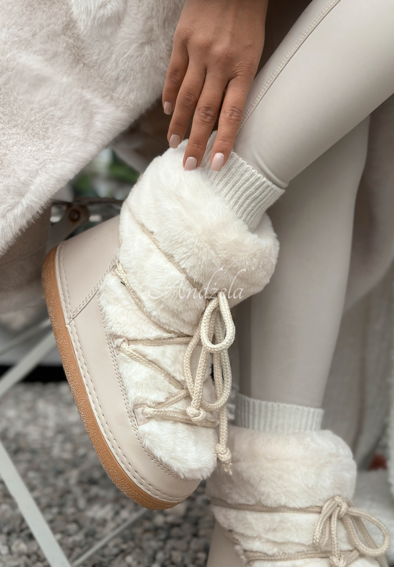 Śniegowce z futerkiem End Of Year beżowe