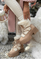 Suede snow boots with fur Fall Of Snow beige