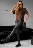 T-shirt z koronką Daily Lace czekoladowy