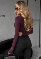 Bluzka longsleeve z koronką Miss In Me burgundowa