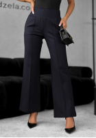 Materiałowe spodnie dzwony Can't Ignore Me granatowe