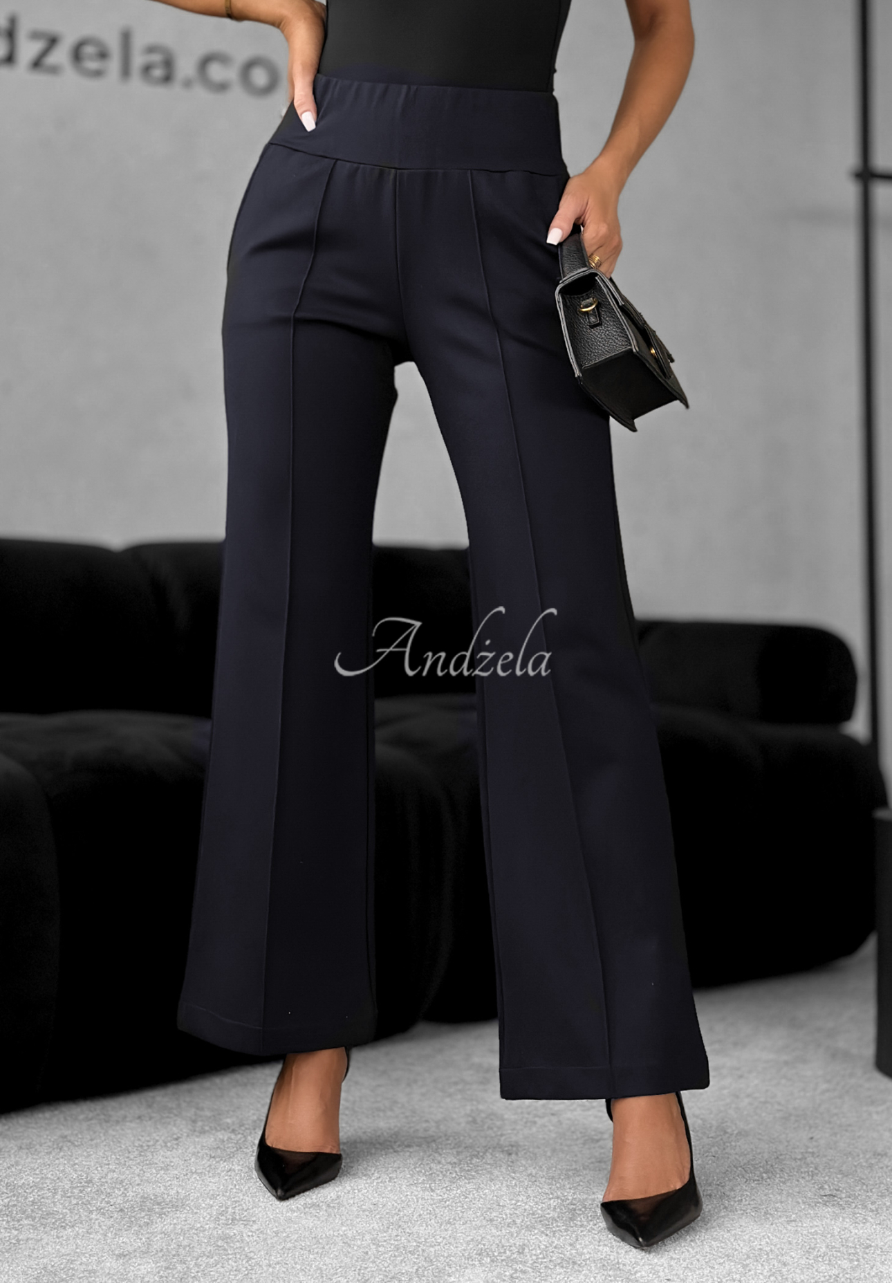 Can't Ignore Me fabric bell bottoms navy blue