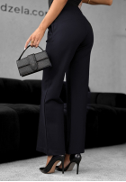 Materiałowe spodnie dzwony Can't Ignore Me granatowe