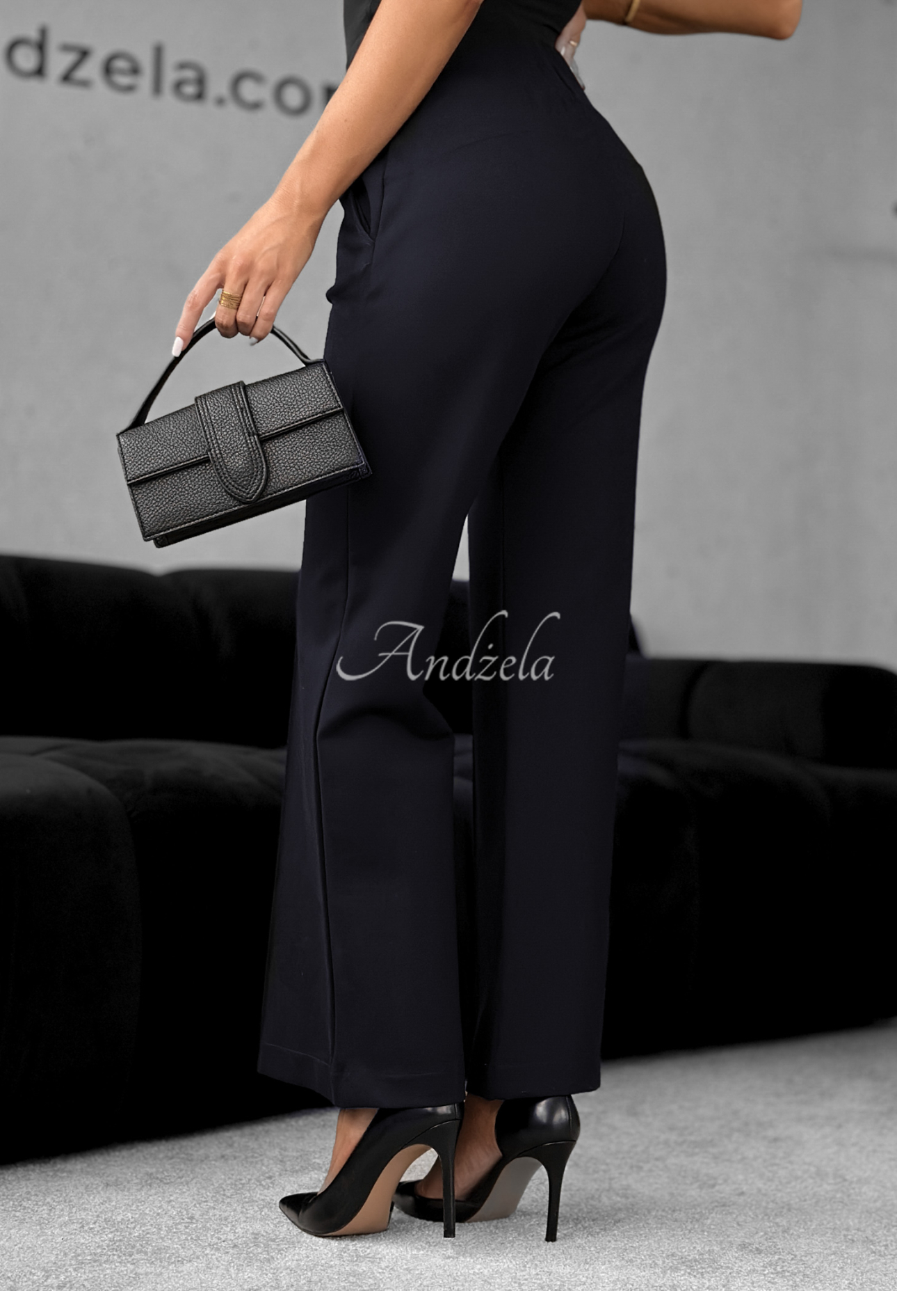 Can't Ignore Me fabric bell bottoms navy blue