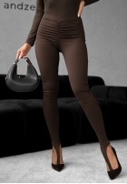 Legginsy z marszczeniem Lazy Afternoon czekoladowe