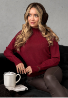 Krótki sweter Single Snowflake burgundowy