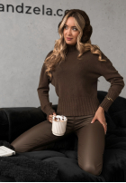 Krótki sweter Single Snowflake czekoladowy