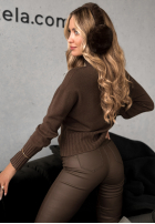 Krótki sweter Single Snowflake czekoladowy