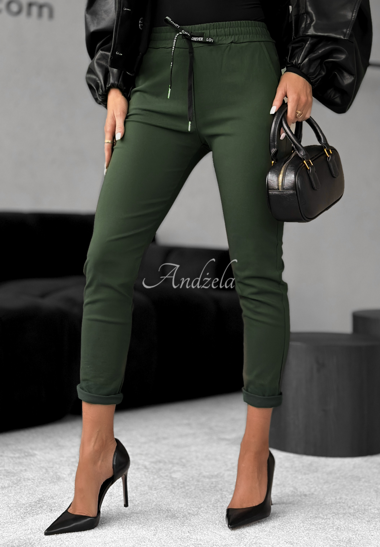 Spodnie Harwinton ciemny khaki