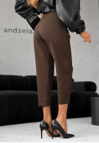 Materiałowe spodnie It Was Real czekoladowe