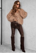 Krótki kardigan z bufkami Snow Hill beżowy