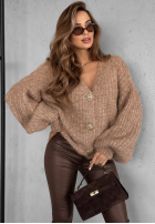 Krótki kardigan z bufkami Snow Hill beżowy